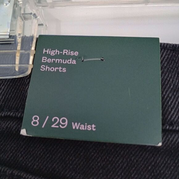 *NWT* Wild Fable Black Distressed, Bermuda, High Waist, Button Denim Shorts 8/29 - Picture 7 of 8